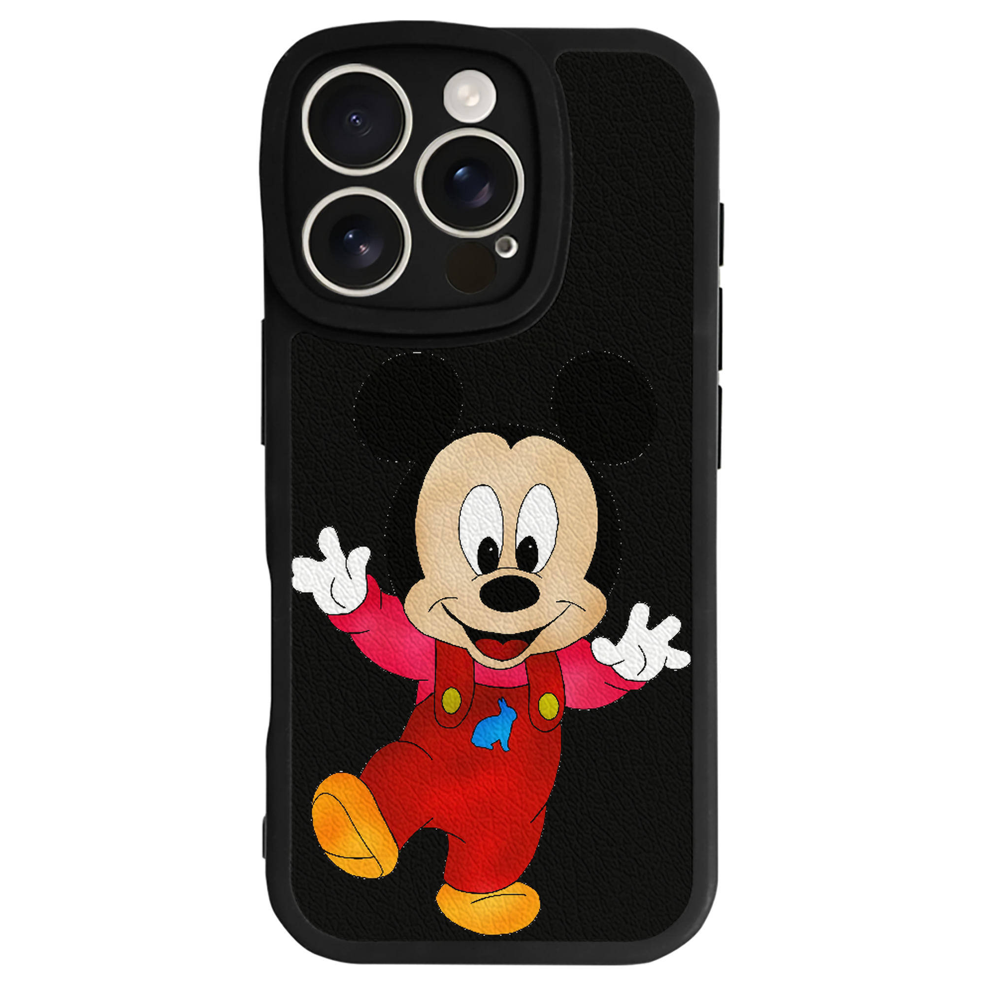 （画像用） ミッキーマウス Mickey Mouse 【iPhone 16シリーズ対応】シリコンスマホケース（レザー調） 材質：シリコン